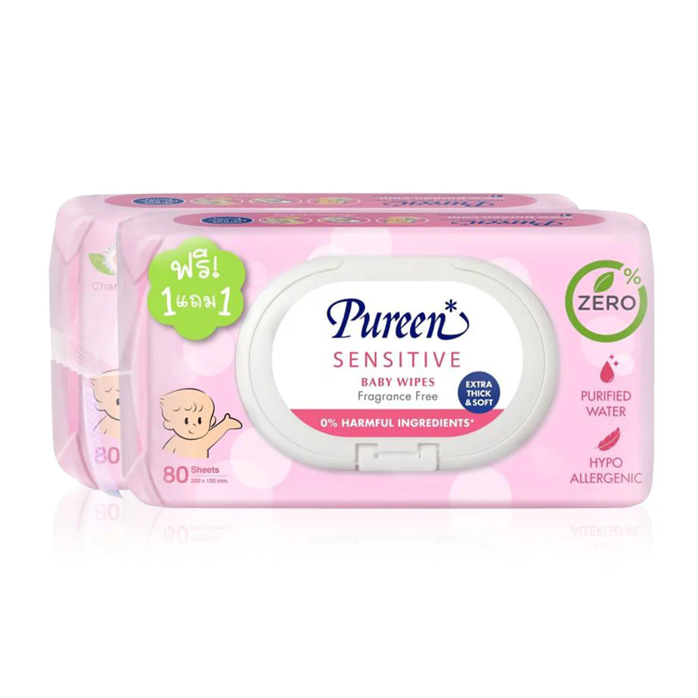 Pureen Wet Wipe Sensitive [80Sheets x 2pcs]