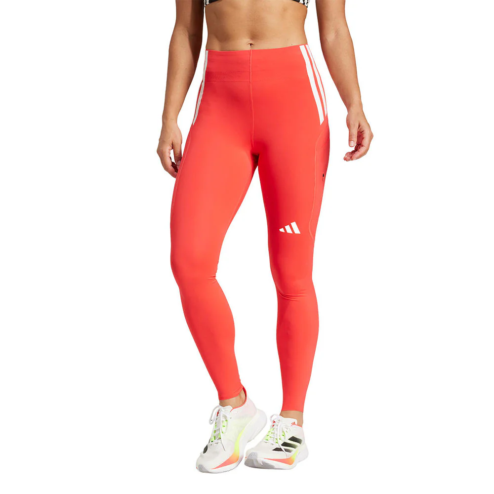 Женские легинсы Adidas Adizero Full Length Running — цвет красный, размер 2XL (азиатский размер)