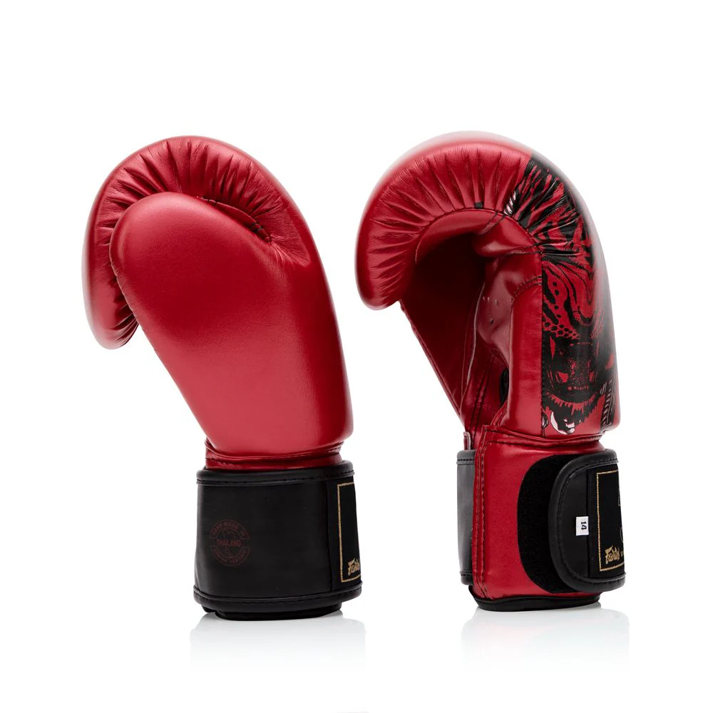 Fairtex "Golden Jubilee" Boxing Gloves - Red - 10 oz