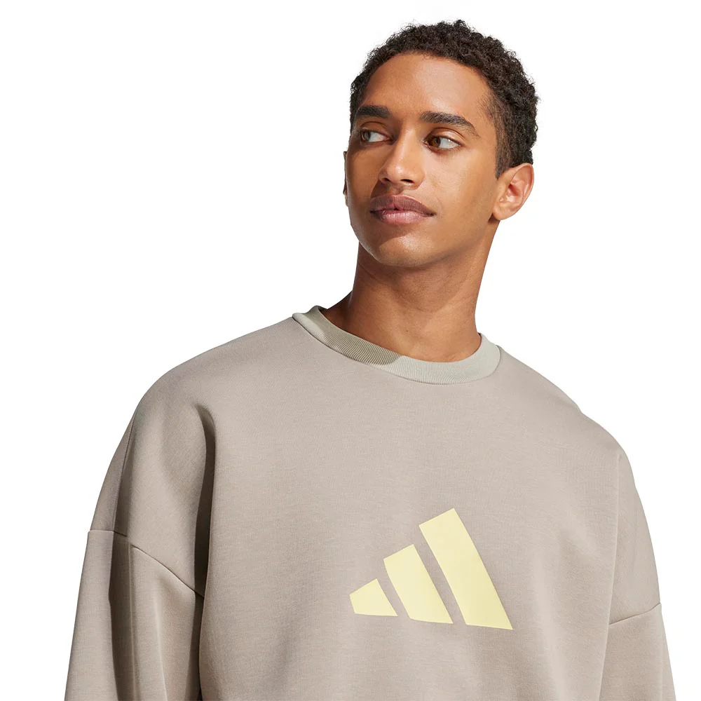 ADIDAS Future Icons 3 Bar Logo Men's Sweatshirt - Beige - 2XL (ASIAN SIZE)