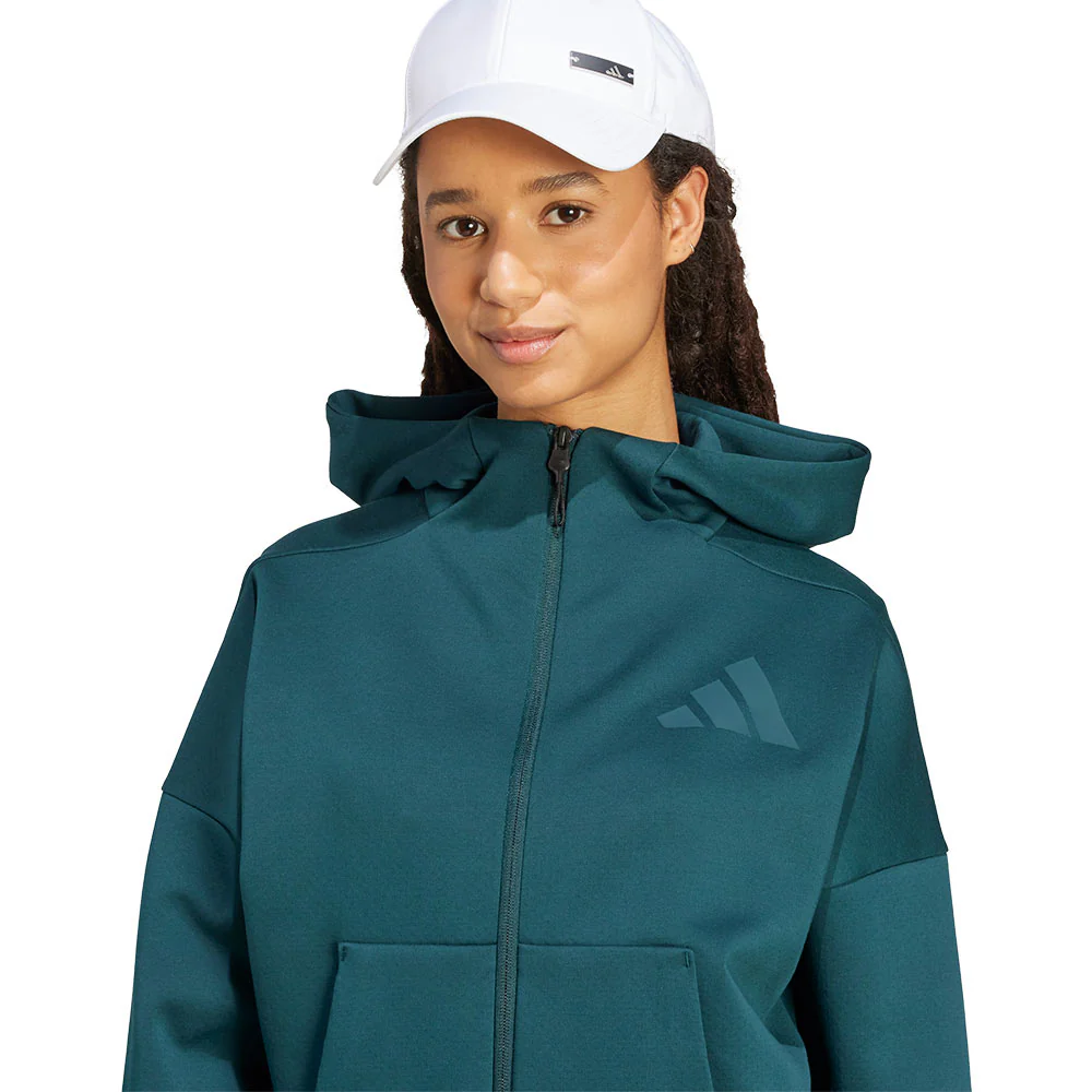 Женское худи Adidas Z.N.E. Full-Zip — цвет зеленый, размер L (азиатский размер)