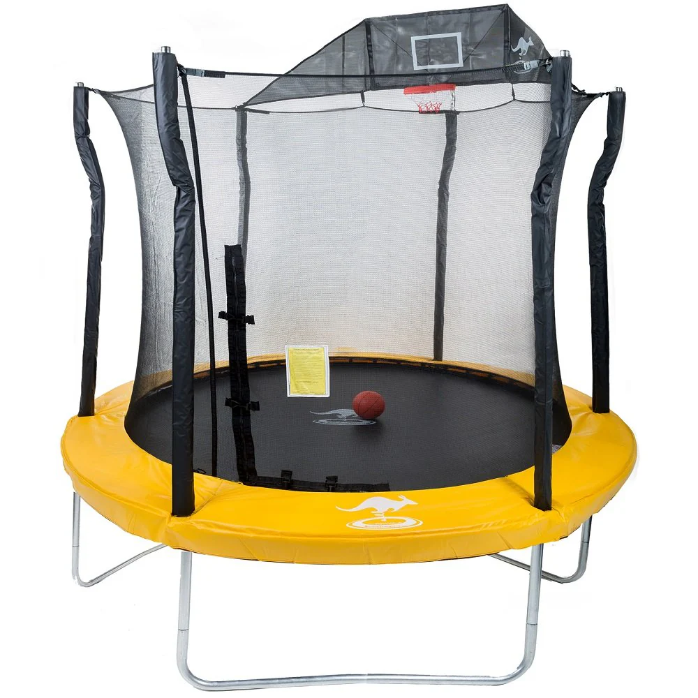 Sanook Trampoline แทรมโพลีนที่กระโดด รุ่นพรีเมียม ขนาด 10 ฟุต แถมฟรีแป้นบาส สีเหลือง - Yellow - One Size