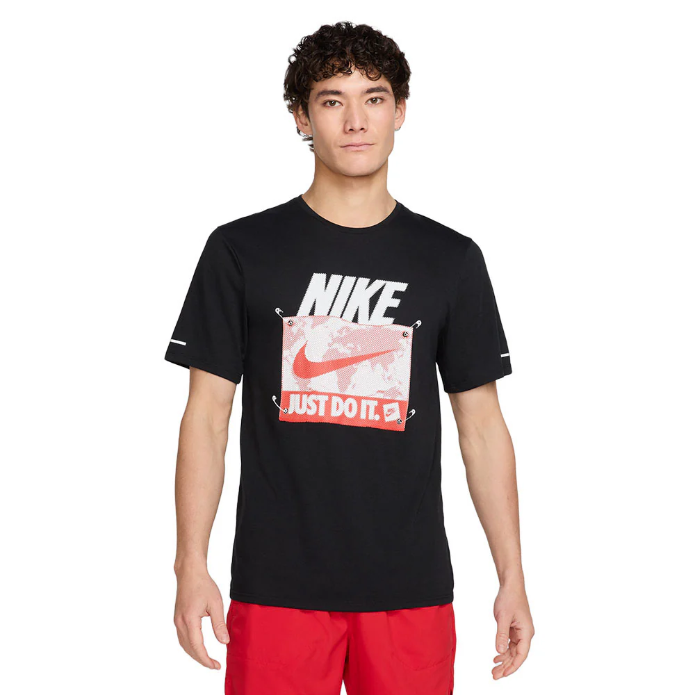 NIKE Rise 365 Run Energy Men's Running T-Shirt - Black - L (ASIAN SIZE)