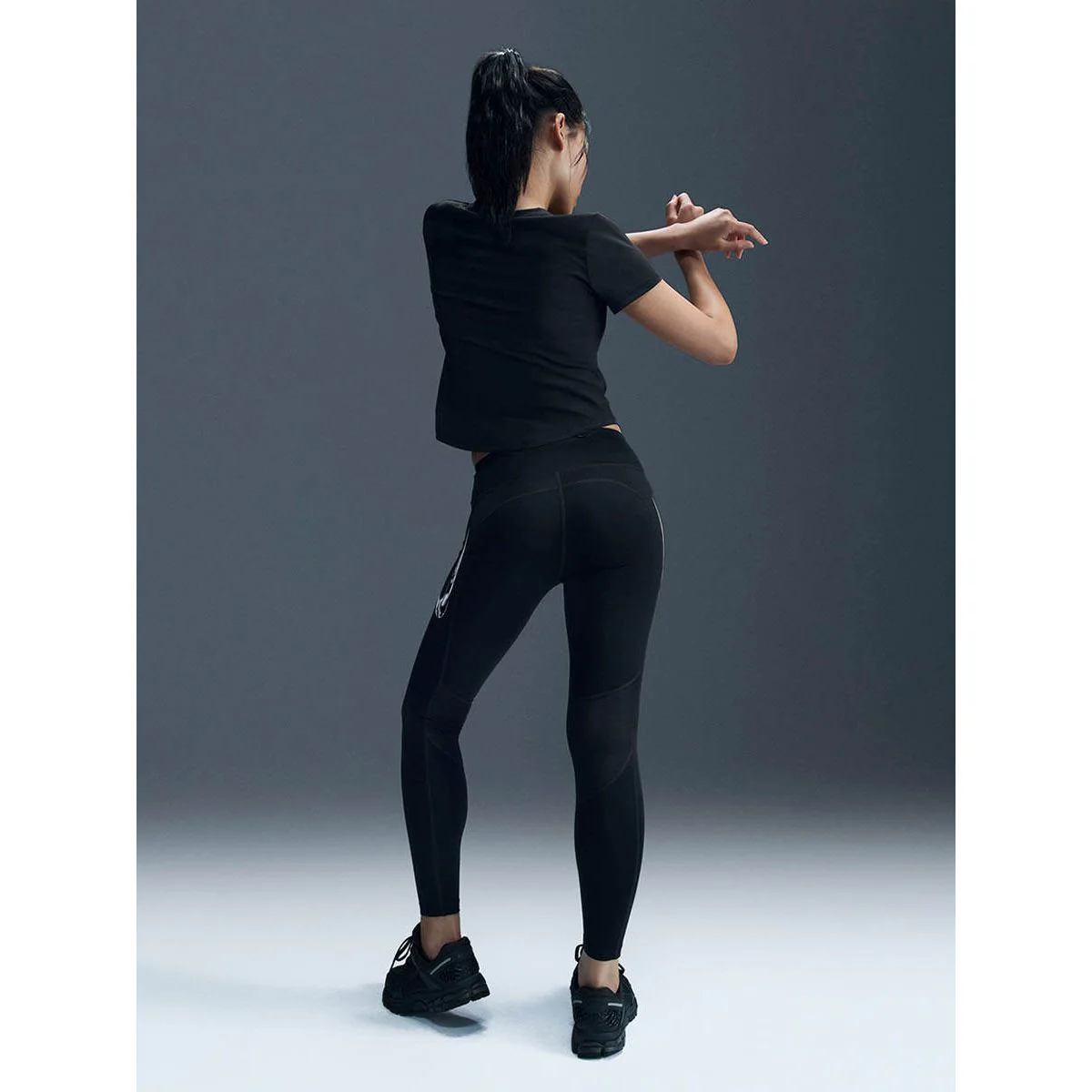 NIKE One Dri-FIT Graphic Women's Running T-Shirt - Black - L (ASIAN SIZE)