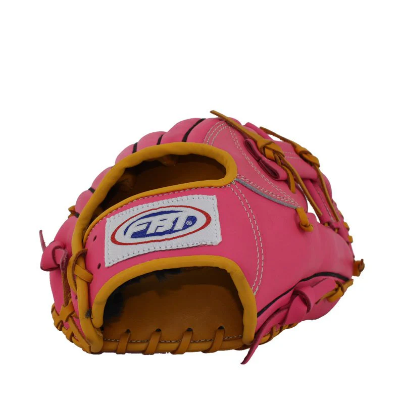 FBT Softball Gloves ถุงมือซอฟบอล Cross 11.25 นิ้ว Pink หนังแท้ 74428 - Pink - One size