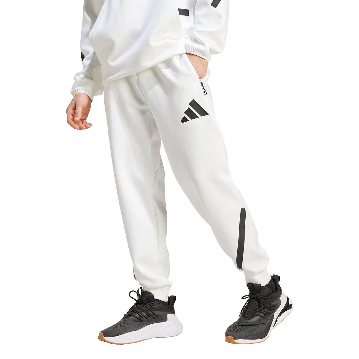 Мужские повседневные брюки Adidas Z.N.E. Tracksuit — цвет белый, размер 2XL (азиатский размер)