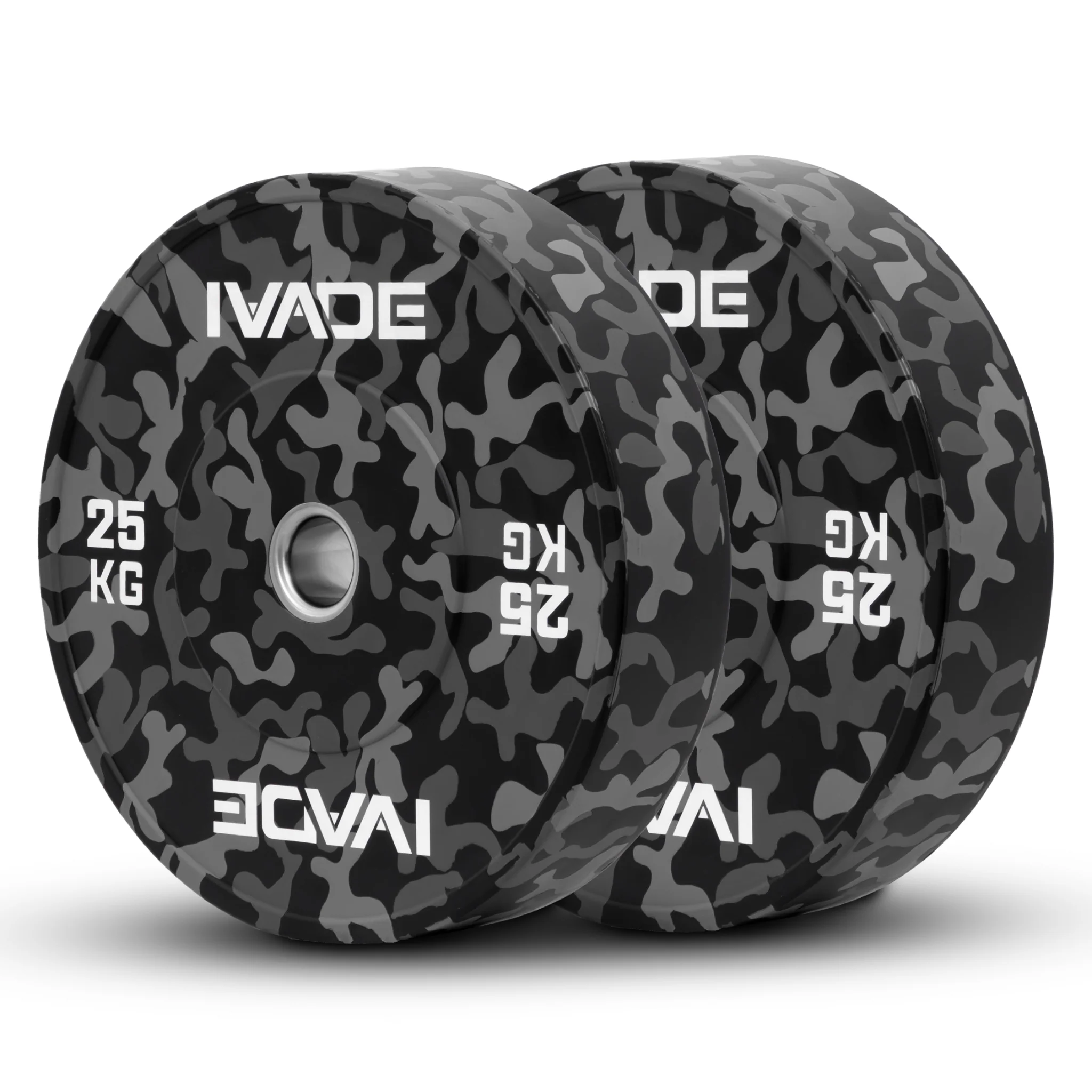 แผ่นน้ำหนัก 5-25กิโล x 2 แผ่น FB BUMPER (รูขนาด 2 นิ้ว) รุ่น FB - Grey - 10 KG