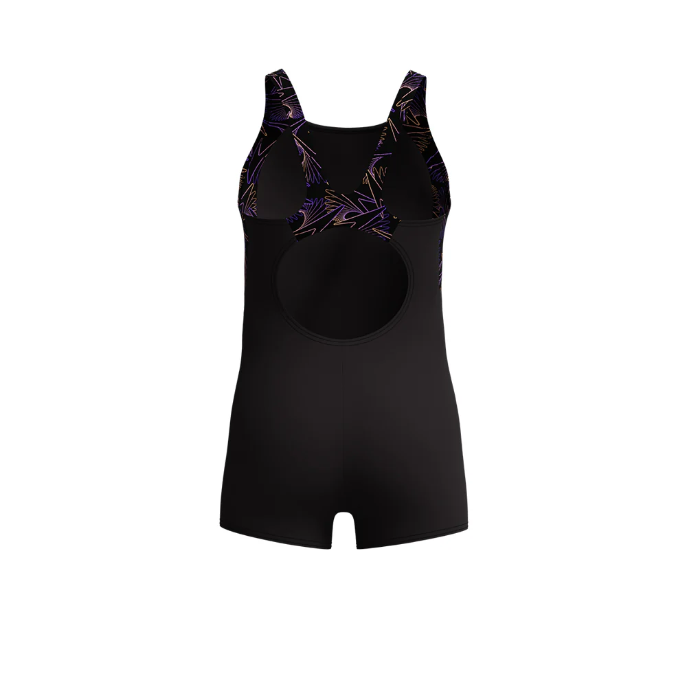 SPEEDO Hyperboom Splice Legsuit Girls Swimsuit - Black - 11-12 YEARS