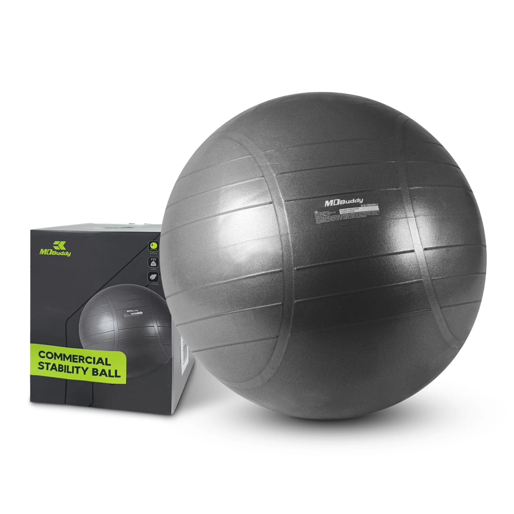 MDBuddy ลูกบอล Commercial Gym Ball ขนาด 65CM (MD1281-65MM) - Gray - ONE SIZE