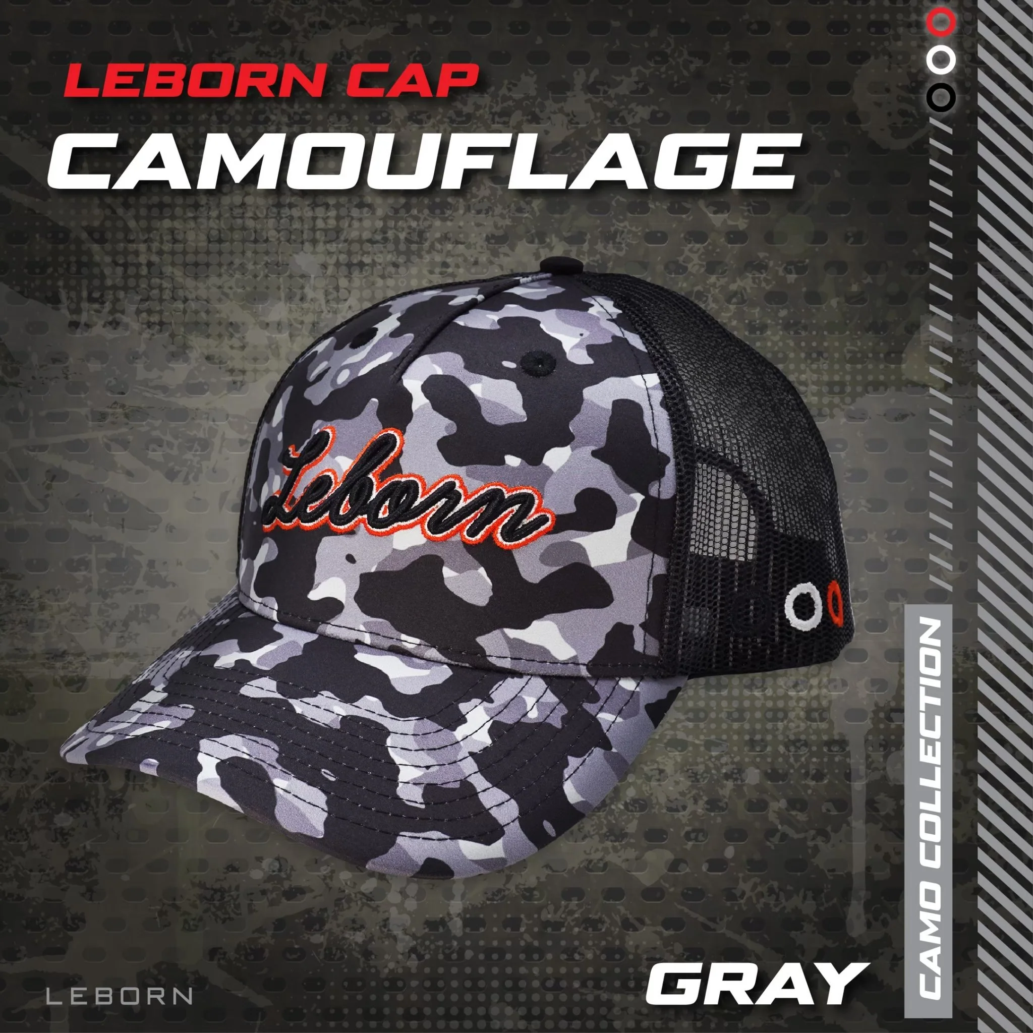 LEBORN CAMOU FLAGE Collection หมวกแก๊ป ลายพราง - Multi color - Free Size - Grey