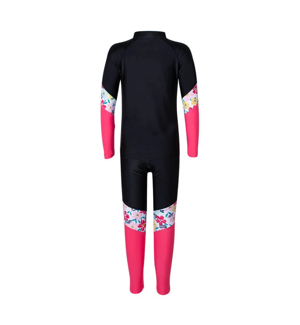 HIGHCLUB UPFGLL01 Girls Rashguard Set - Black - 10 (ASIAN SIZE)