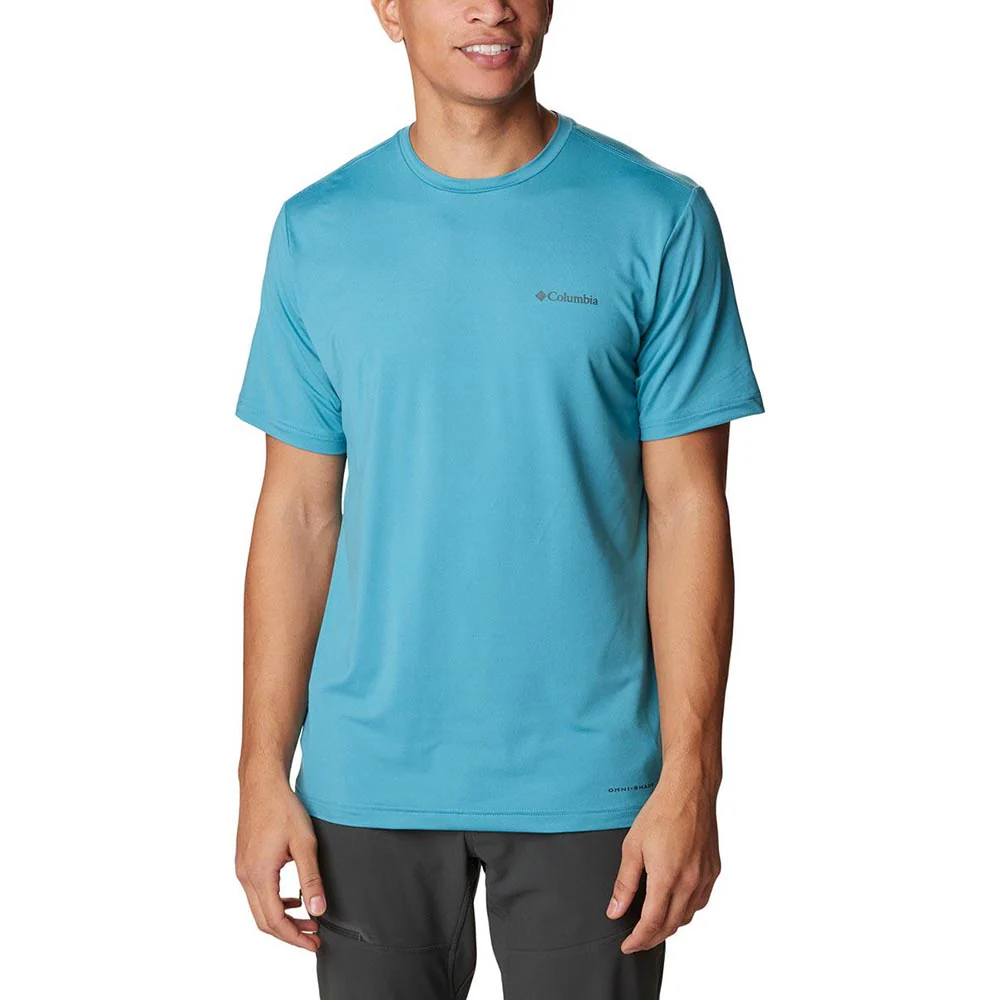 COLUMBIA Tech Trail Graphic Men's Hiking T-Shirt - Blue - 2XL (US SIZE)