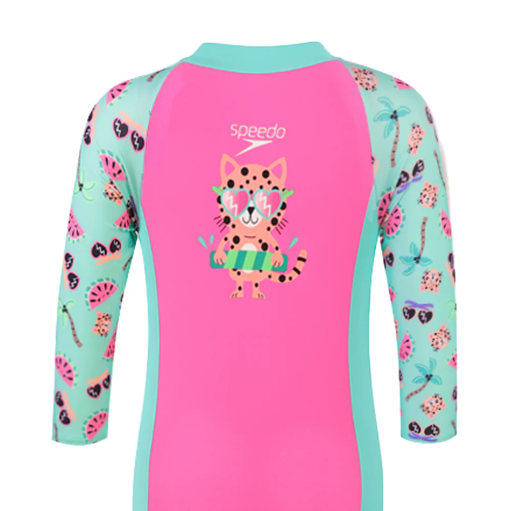 SPEEDO Protection All-In-One Girls Swimsuit - Pink - 2 YEARS