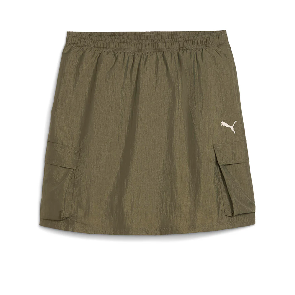 PUMA Bowtique Midi Woven Cargo Girls Skirt - Green - 128 CM