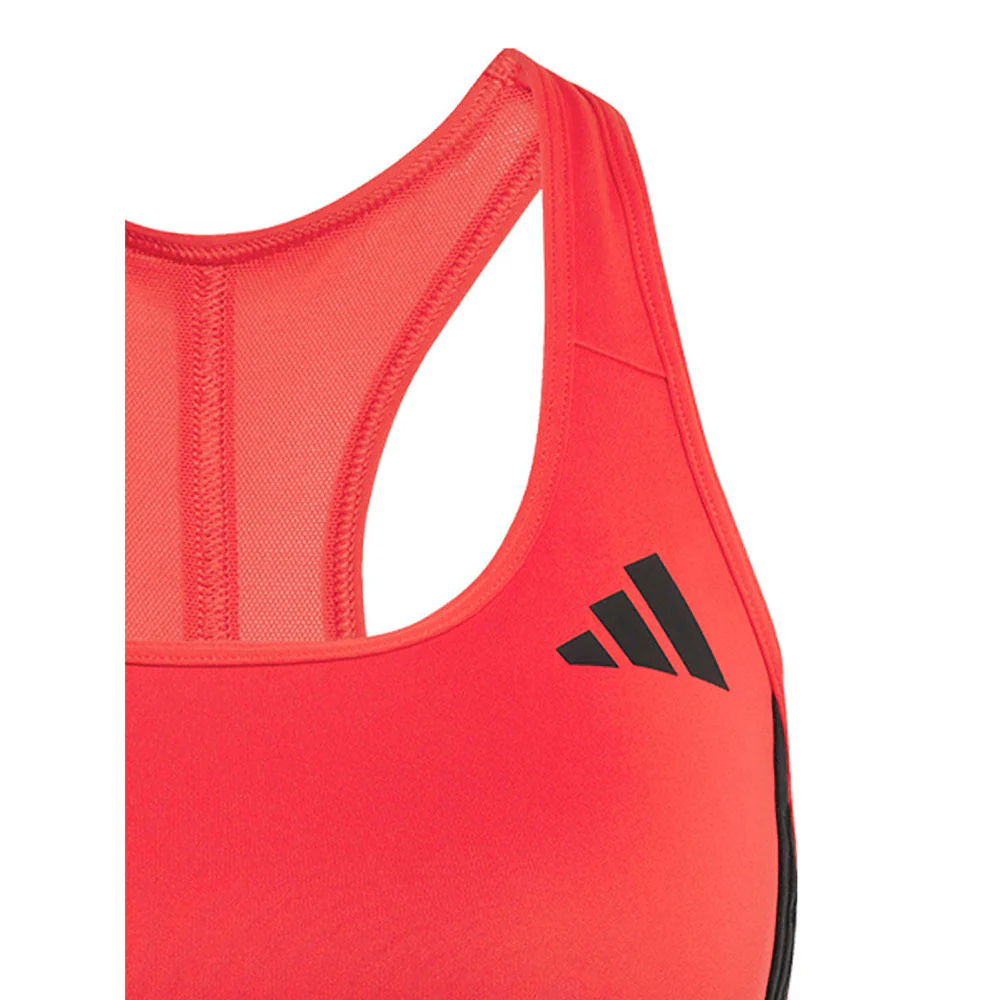 Женский спортивный топ Adidas Powerreact Train Medium-Support 3-Stripes — цвет красный, 2XL AA-B