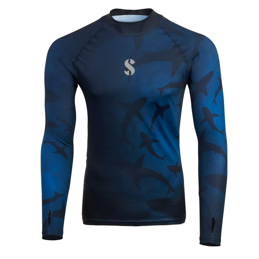 Scubapro Shark T-Flex Long Sleeve Rash Guard UPF 50 - Navy - 2XL