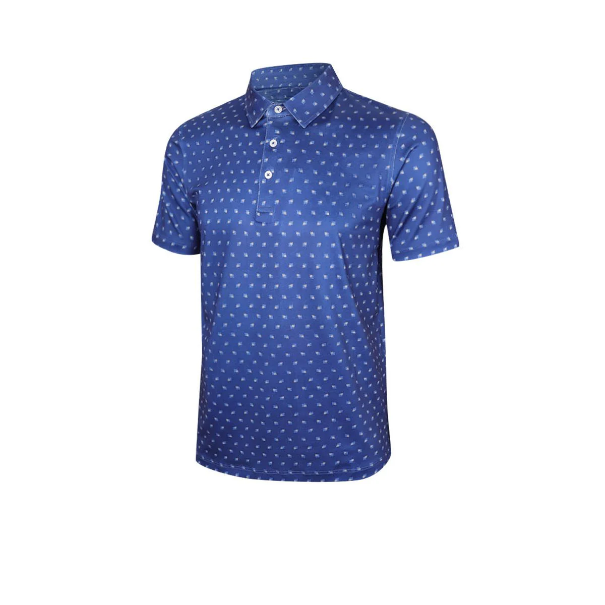 9NINE N24GOPOM07 Men's Golf Polo Shirt - Blue - 2XL (US SIZE)