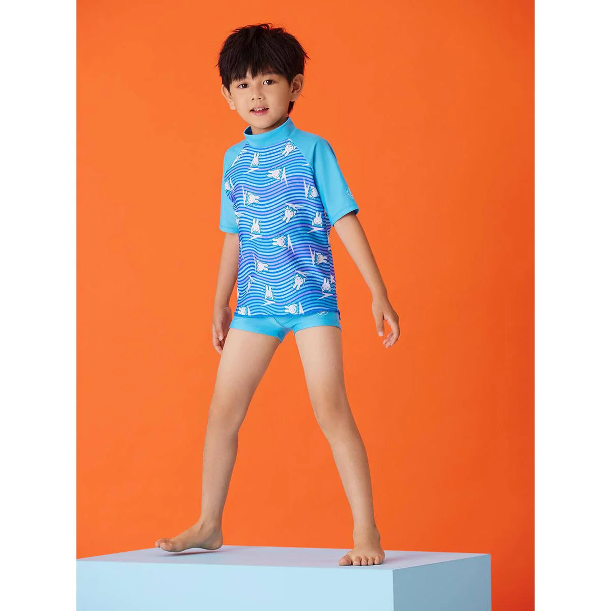SPEEDO Miffy Rash Top and Aquashort Boys Rashguard Set - Blue - 2 YEARS