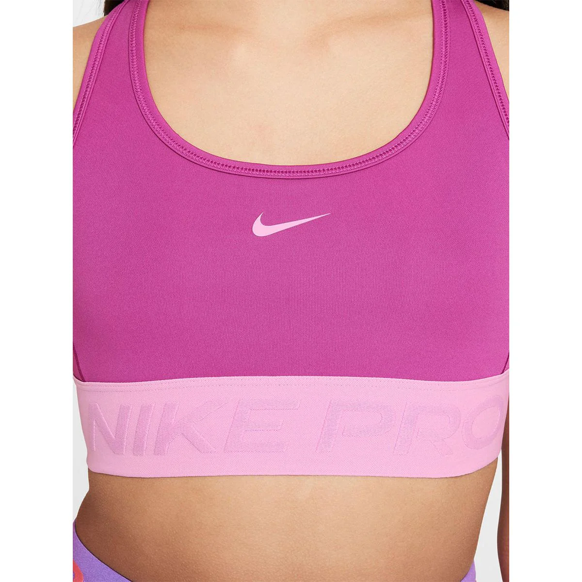 NIKE Pro Swoosh Girls Sports Bra - Purple - L (US SIZE)