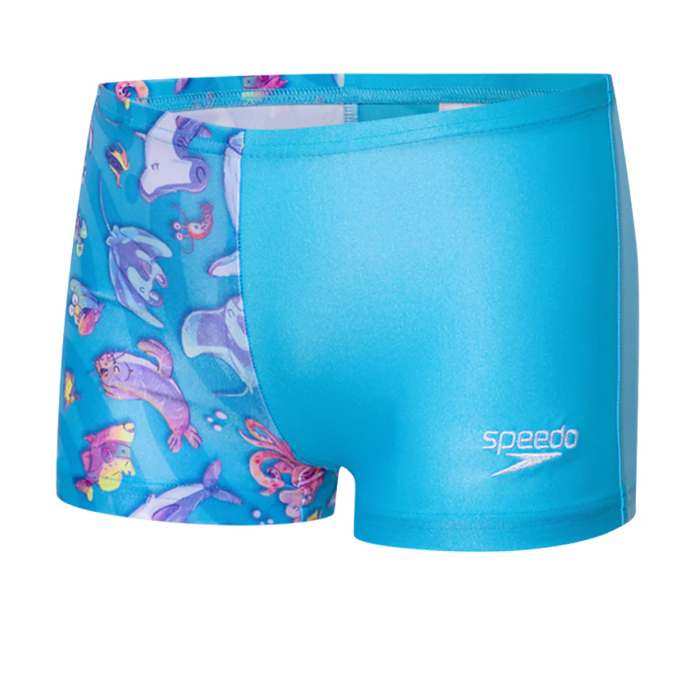 SPEEDO Digital Allover Aquashort Boys Swim Shorts - Blue - 2 YEARS