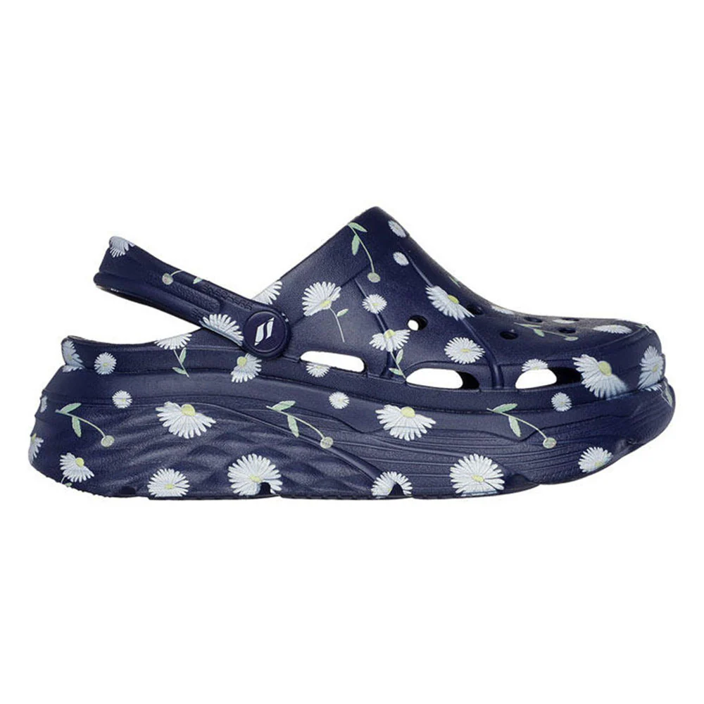 SKECHERS Max Cushioning Foamies - Daisies Women's Sandals - Blue - US 10