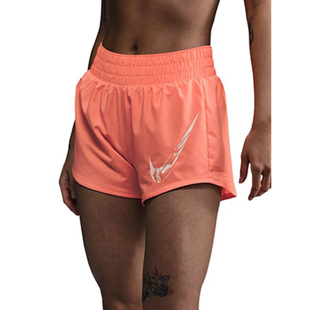 NIKE One Dri-FIT Mid-Rise Graphic Women's Running Shorts - Orange - L (ASIAN SIZE)