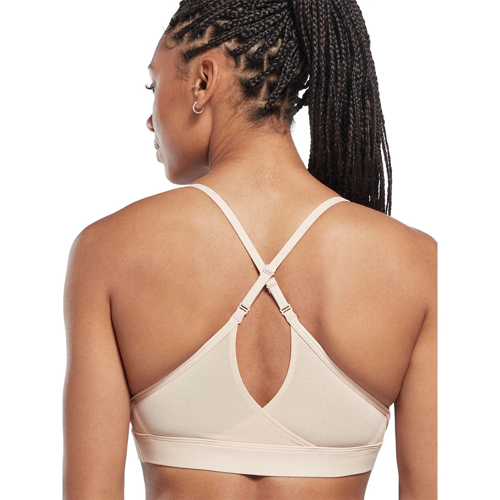 REEBOK Lux Strappy Women's Sports Bra - Beige - L (US SIZE)