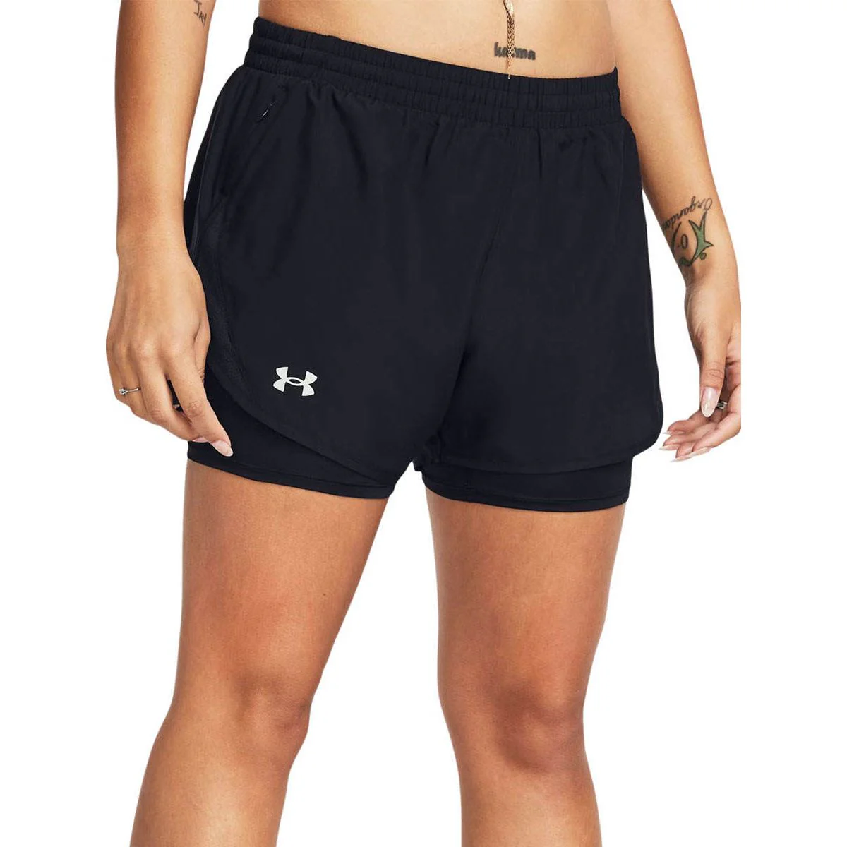 UNDER ARMOUR Fly-By 2-in-1 Women's Running Shorts - Black - L (US SIZE)
