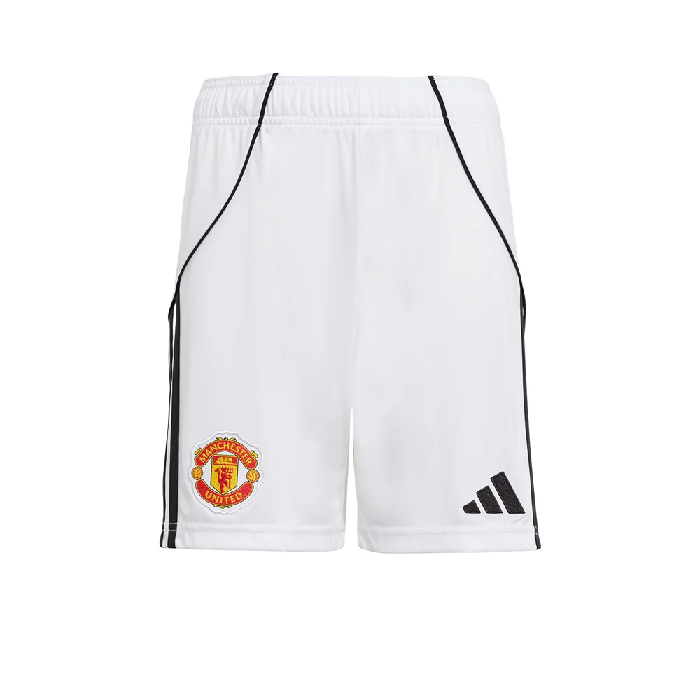 ADIDAS Kids Manchester United Home 2025/26 Football Shorts - White - 128 CM