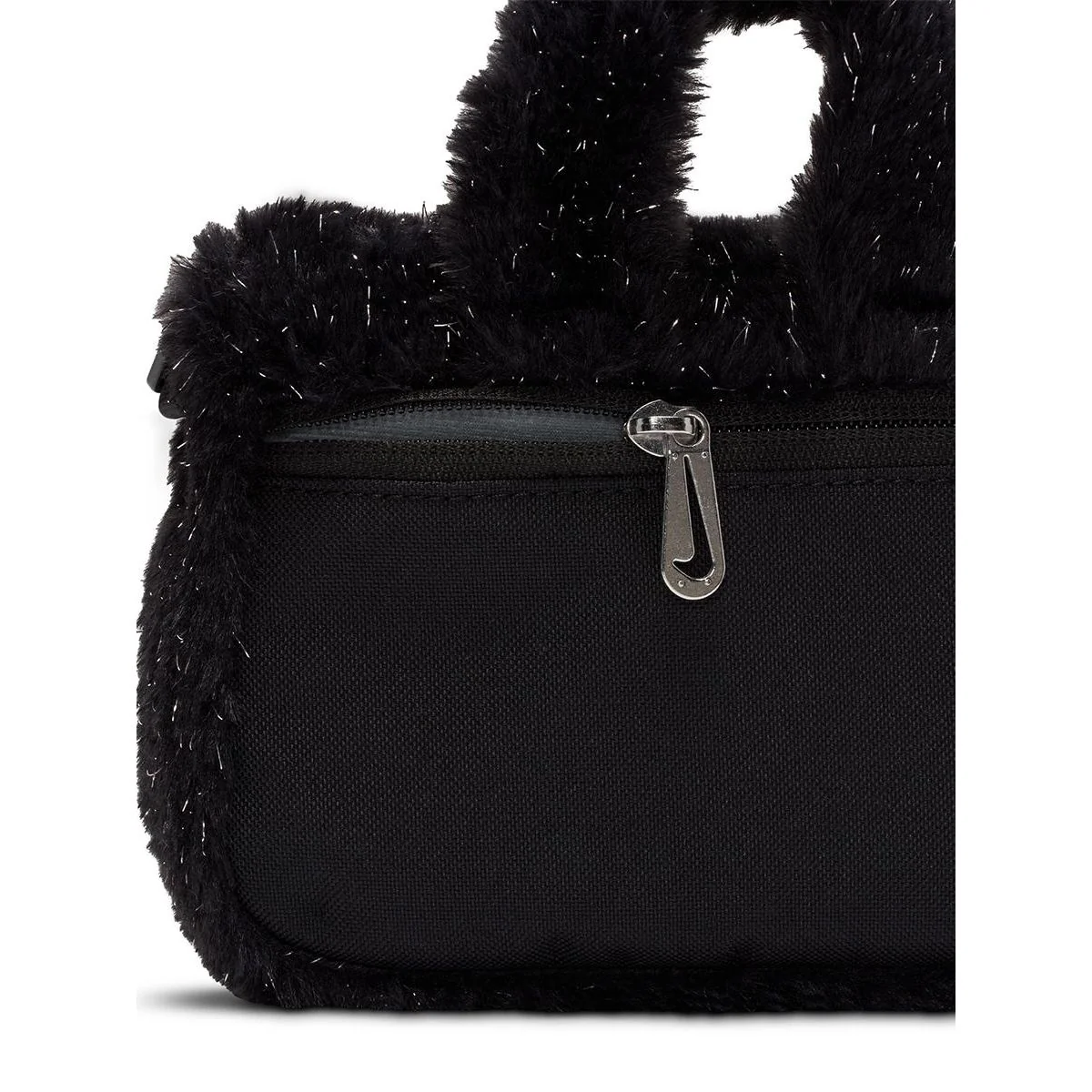 NIKE Faux Fur Girls Crossbody Bag - Black - ONE SIZE