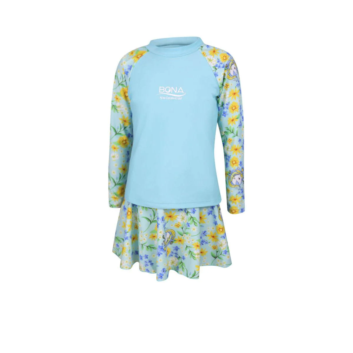 BONA G-413 A Girls Swimsuit - Blue - US 12