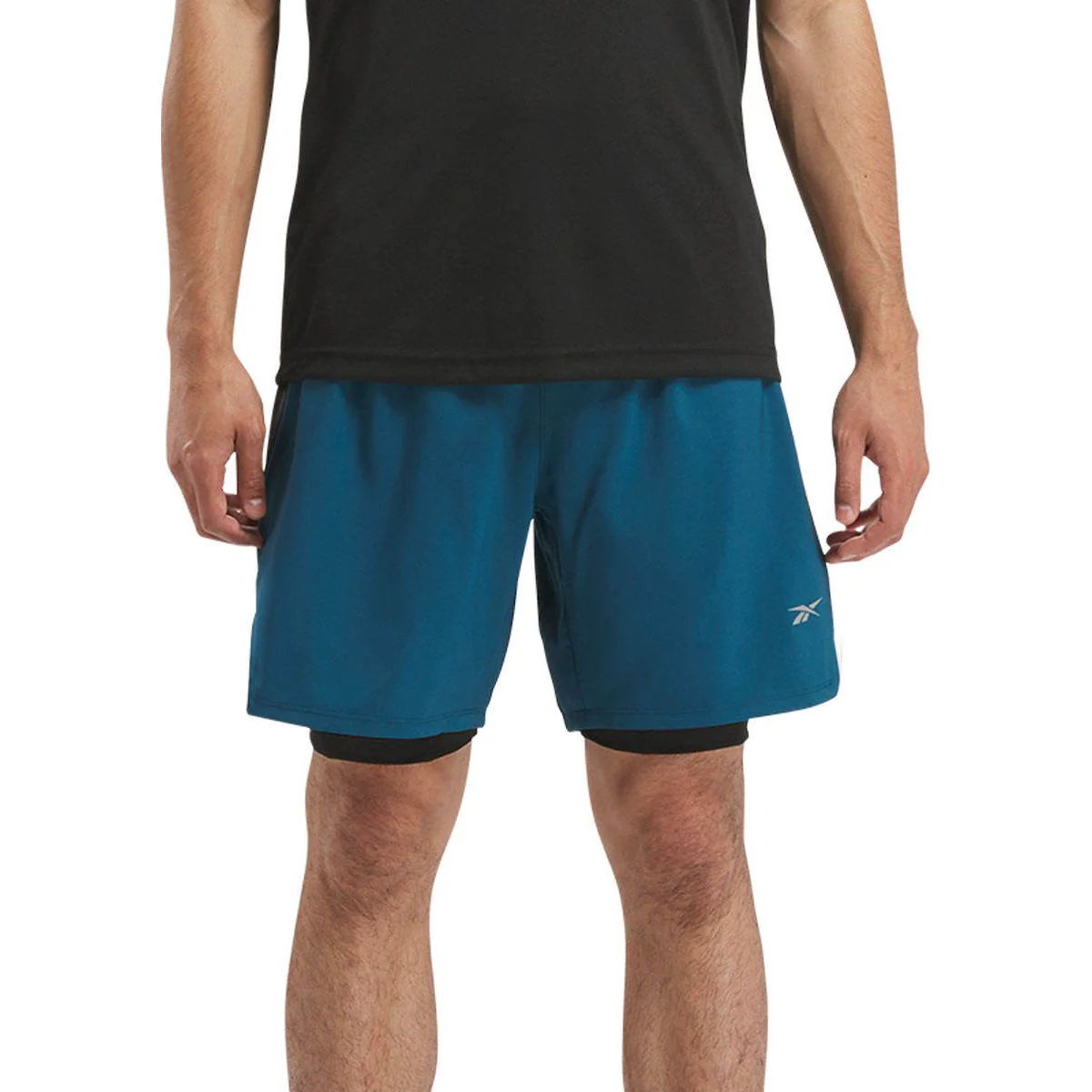 REEBOK Running 2-1 Men's Running Shorts - Blue - L (US SIZE)