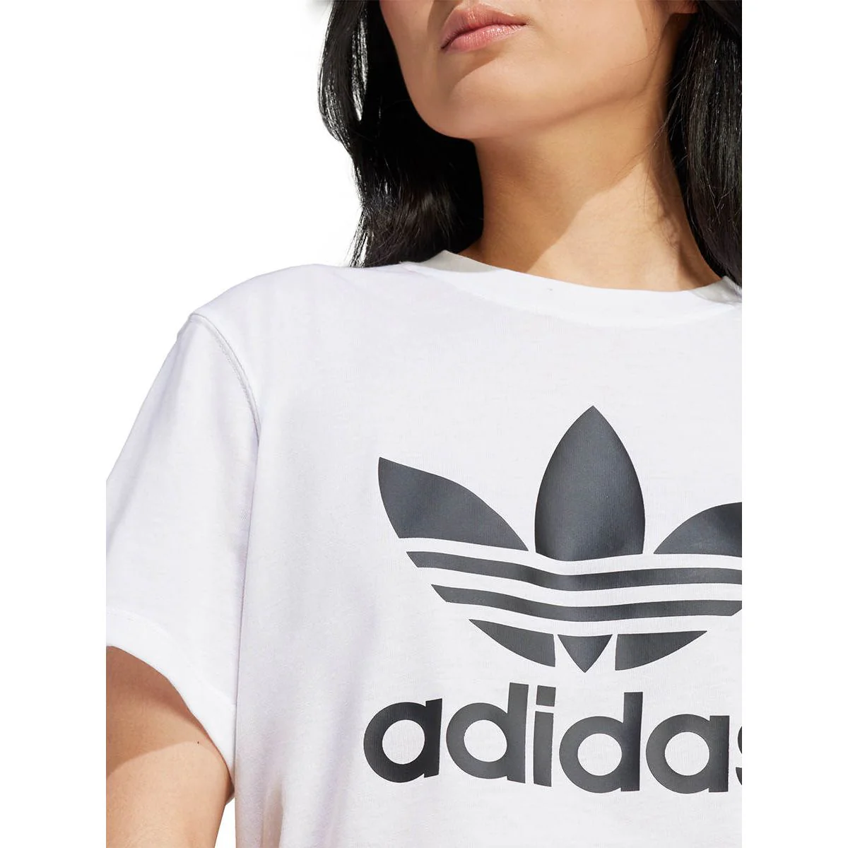 Женская футболка Adidas Originals Adicolor Trefoil Boxy — цвет белый, размер 2XS (азиатский размер)