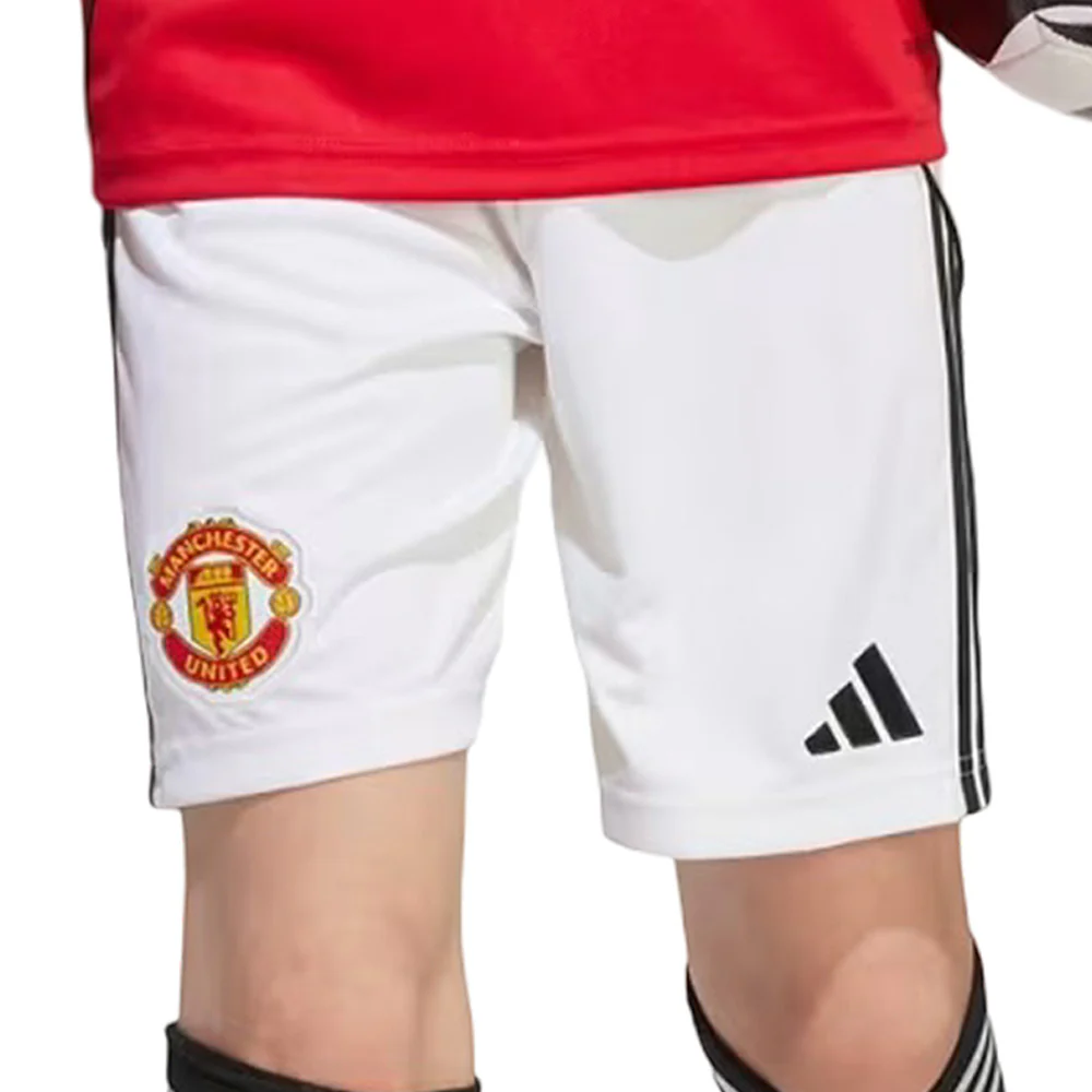 ADIDAS Kids Manchester United Home 2025/26 Football Shorts - White - 128 CM