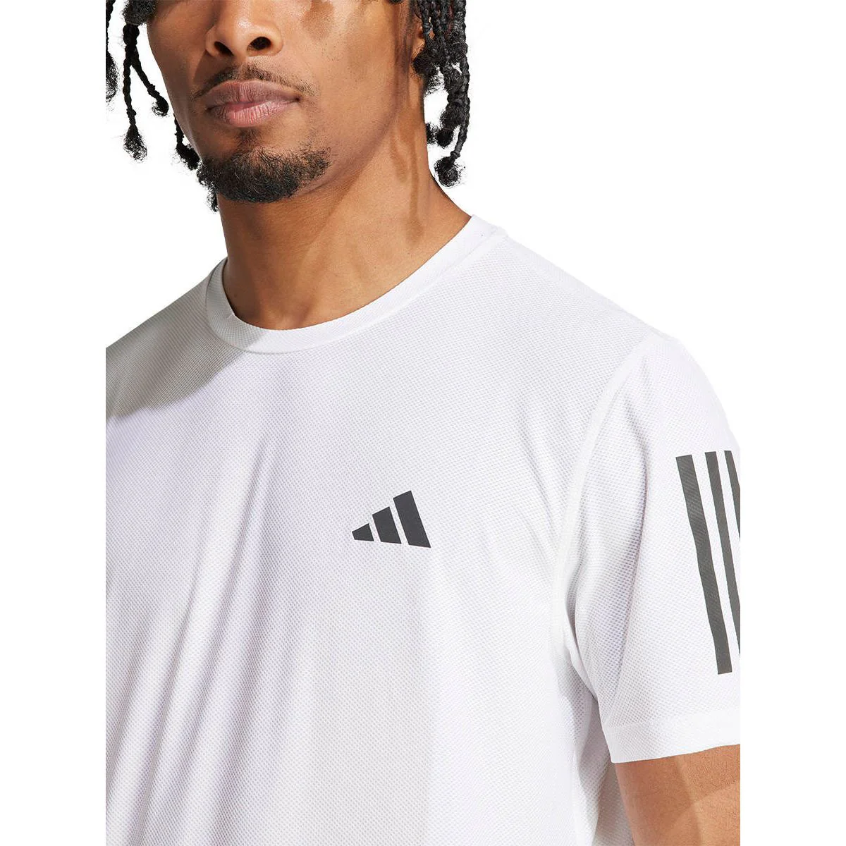 Мужская беговая футболка Adidas Own the Run — цвет белый, размер 2XL (азиатский размер)