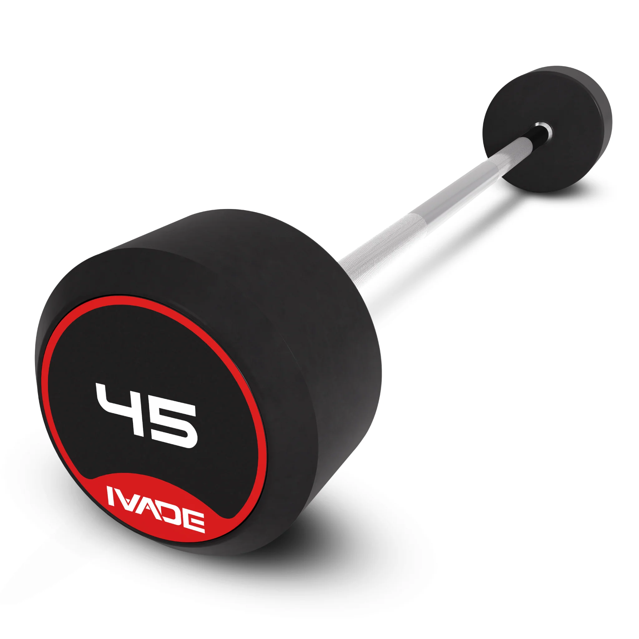 บาร์เบล แกนตรง หุ้มยาง IVADE (MD3009) - Black - 10KG