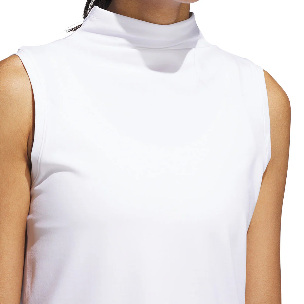 ADIDAS Ultimate365 Sleeveless Mock Neck Women's Golf Shirt - White - L (ASIAN SIZE)