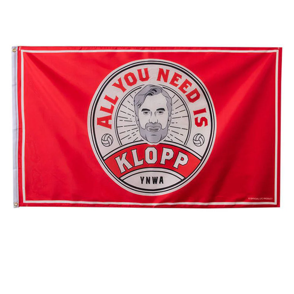 LFC Jurgen Klopp Flag - Red - ONE SIZE