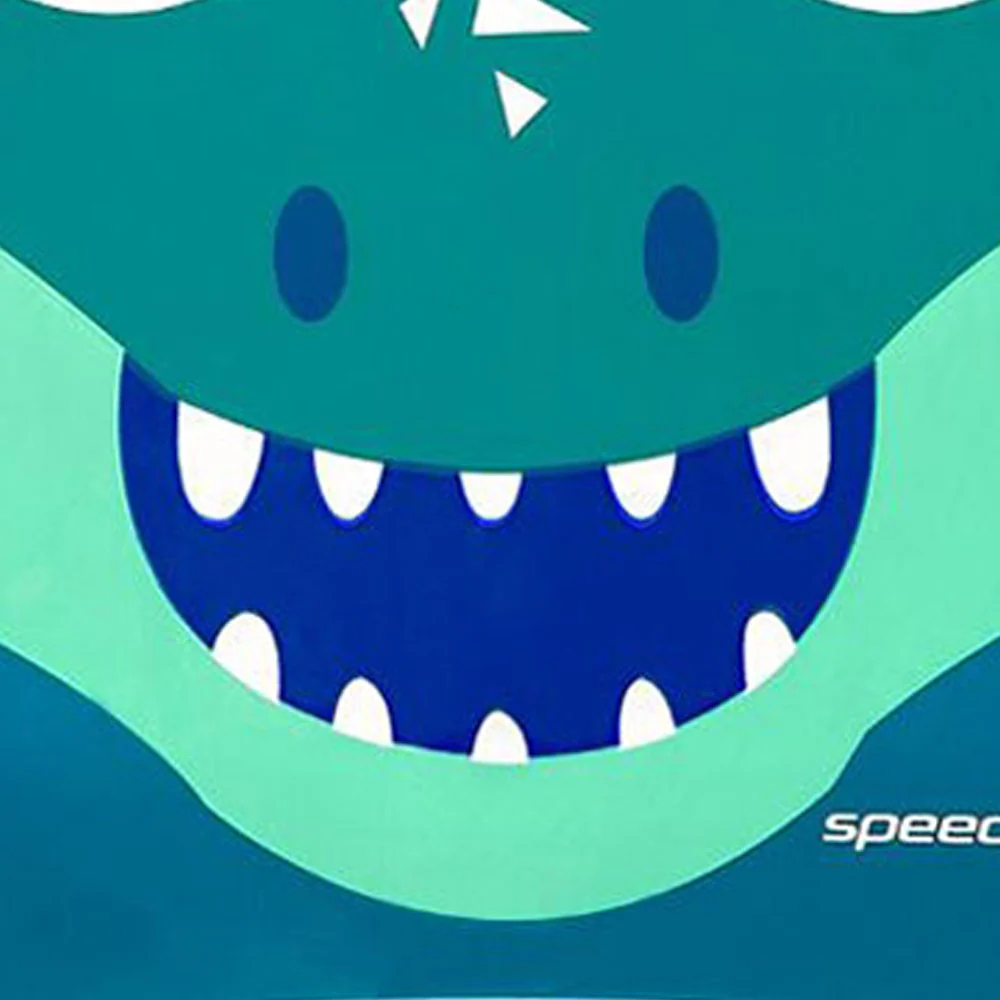 SPEEDO Junior Croc Printed Character Kids Swim Cap - Green - ONE SIZE
