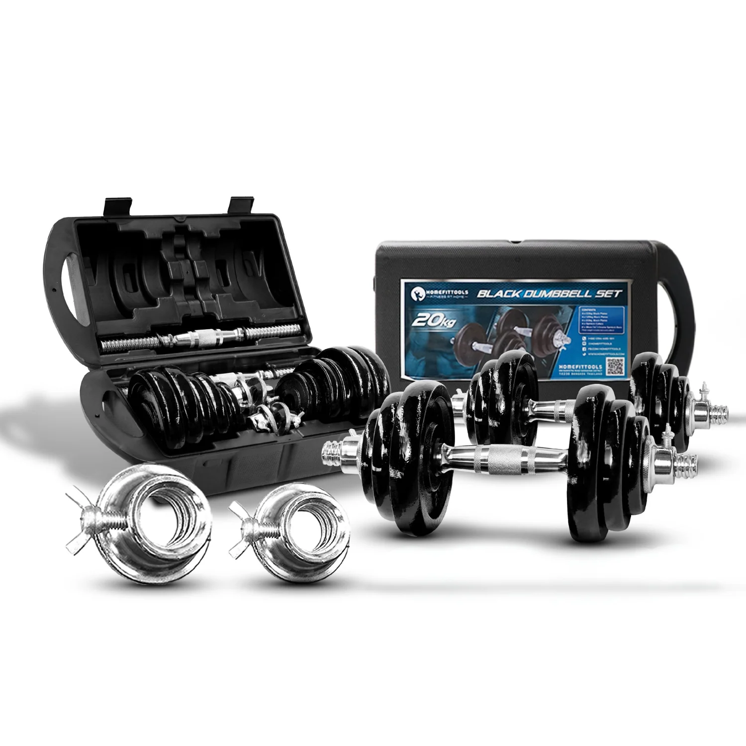 ชุดดัมเบล Metal ปรับน้ำหนัก รุ่น HFT 20 kg สีดำ - Homefittools - Black - 20KG