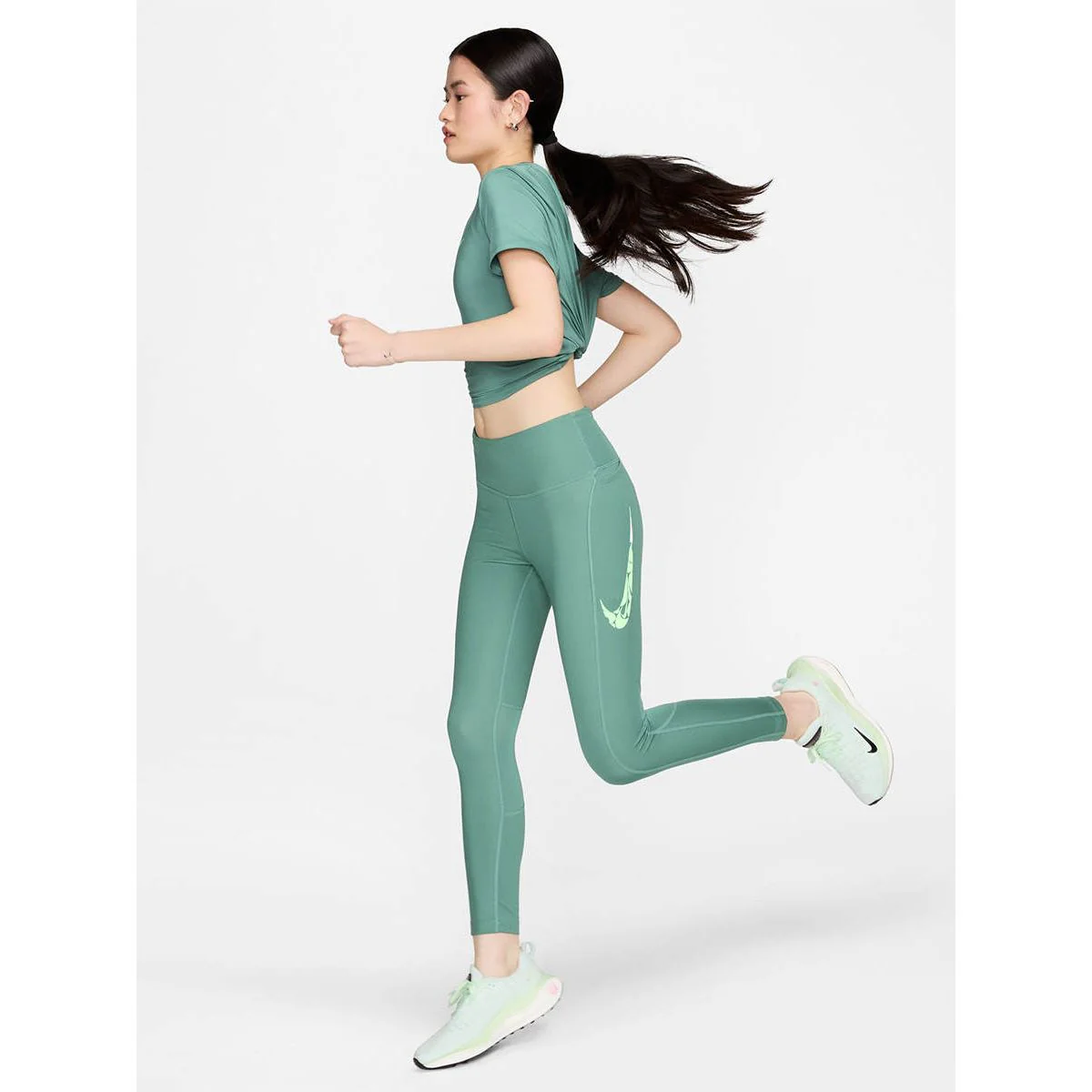 Женские брюки Nike Fast Running — цвет зеленый, размер L (азиатский размер)