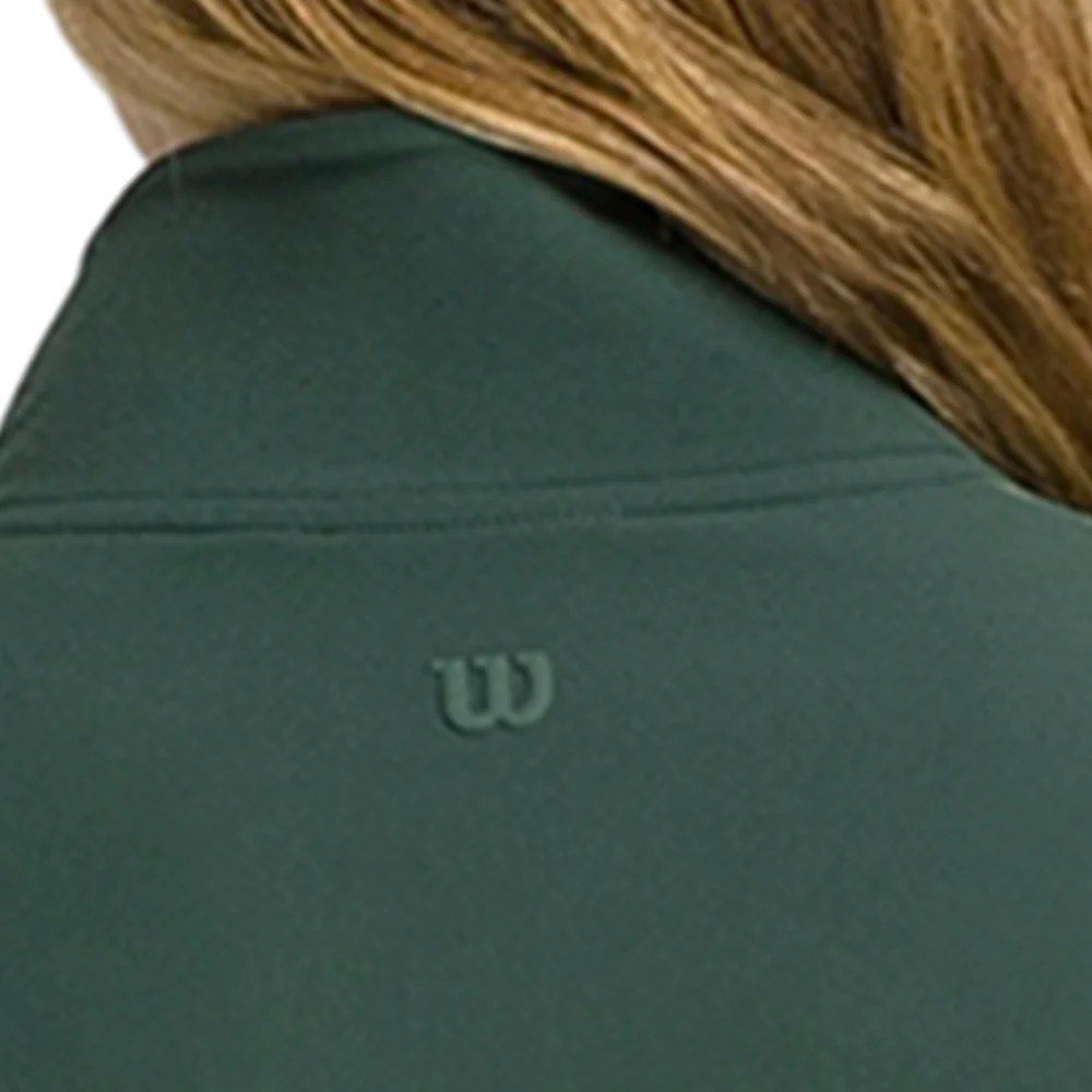 WILSON Davenport Woven Pop Over Women's Tennis Sweatshirt - Green - L