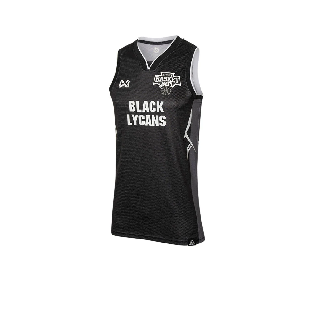 WARRIX Basket Boy Match Unisex Basketball Jersey - Black - 2L (US SIZE)
