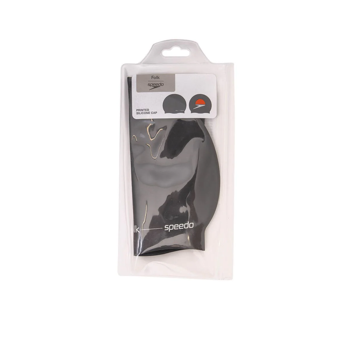 SPEEDO Printed Silicone Unisex Swim Cap - Black - ONE SIZE