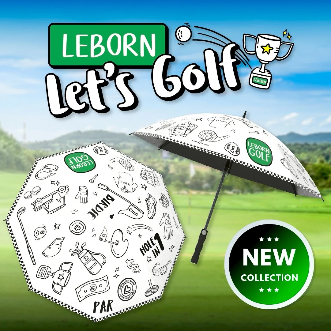 LEBORN ร่มกอล์ฟ 34 นิ้ว [2 ชั้น] ลายกราฟฟิคและการ์ตูน - Multi color - 34 INCES - Birdie