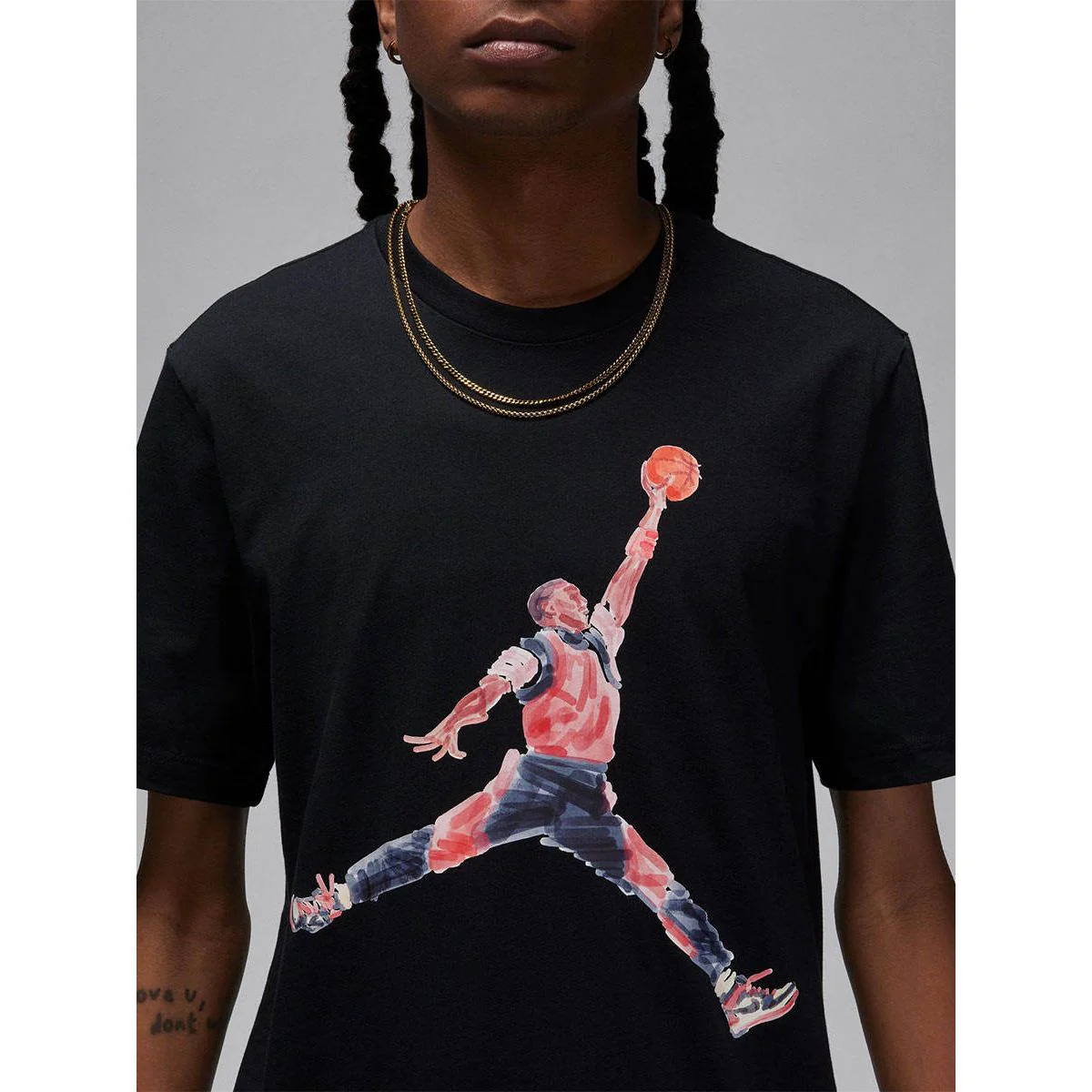 NIKE Jordan Brand Men's Basketball T-Shirt - Black - 2XL (US SIZE)