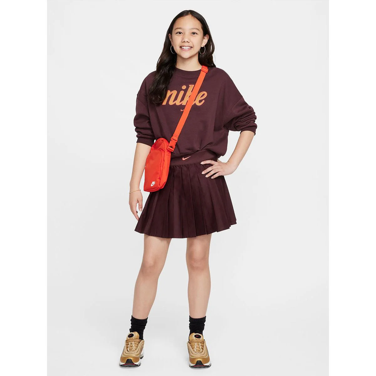 NIKE Sportswear Girls Skirt - Red - L (US SIZE)