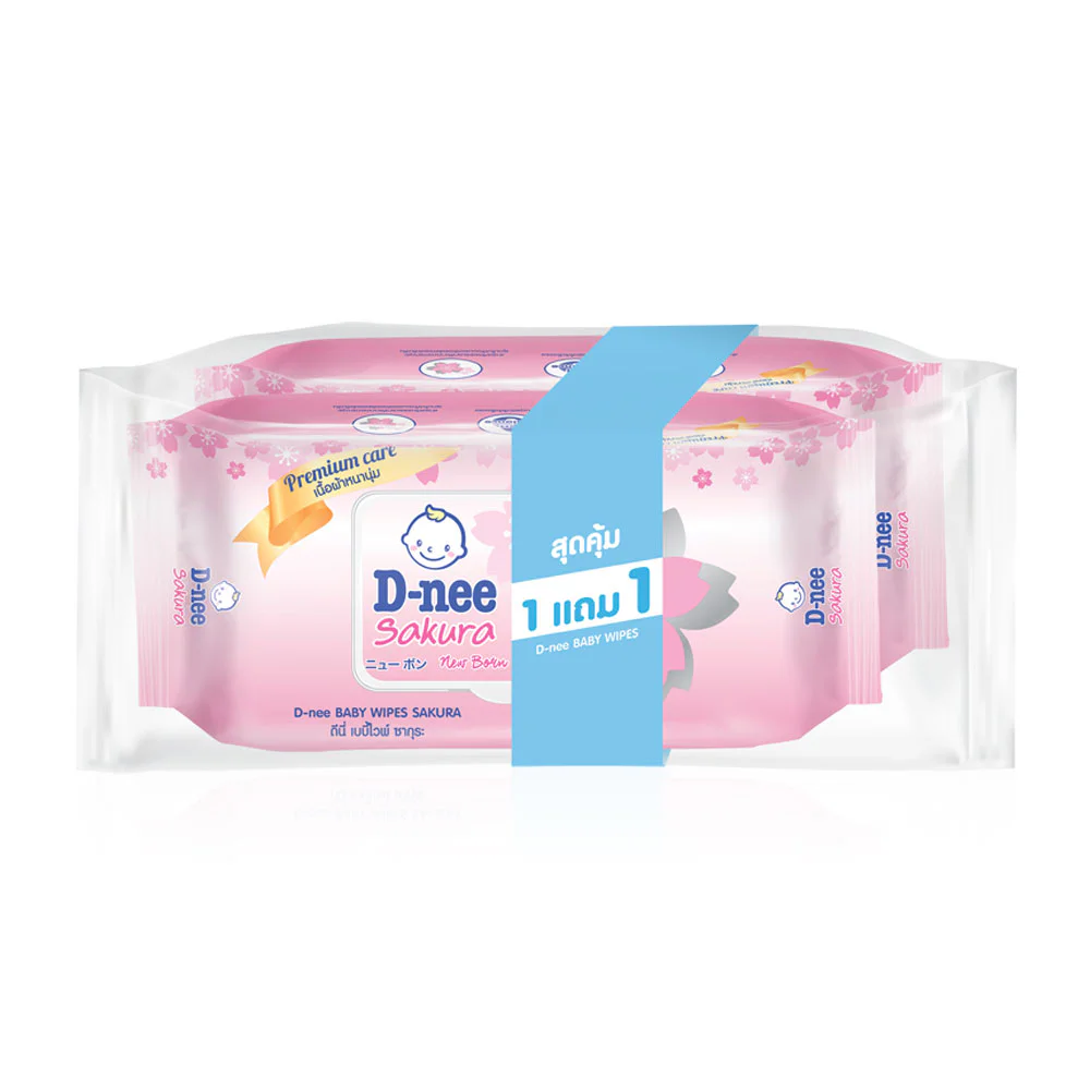 D-nee Sakura детские Wipe [80 листов x 2 шт]