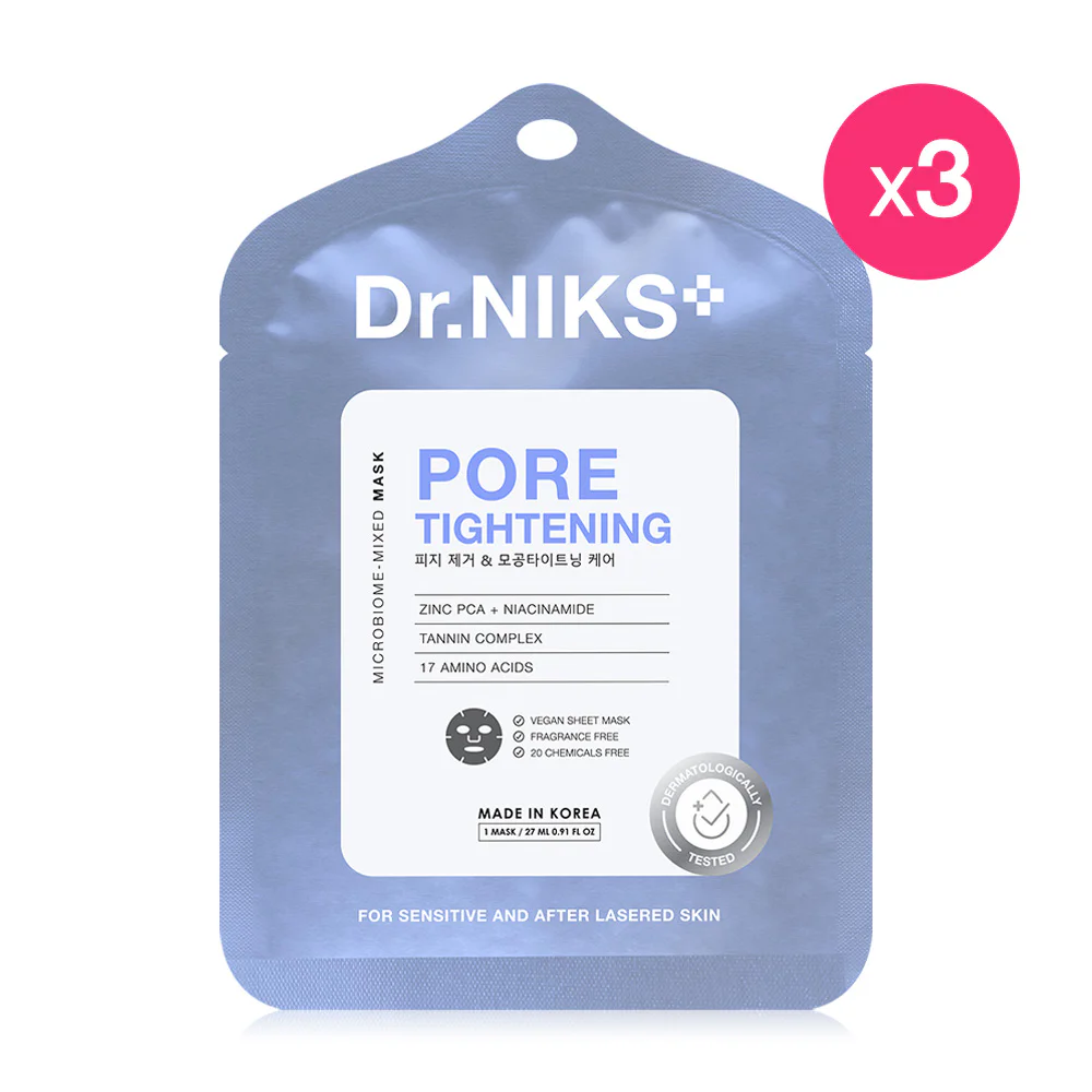 Dr.NIKS Pore Tightening Microbiome-Mixed Mask [27ml x 3pcs]