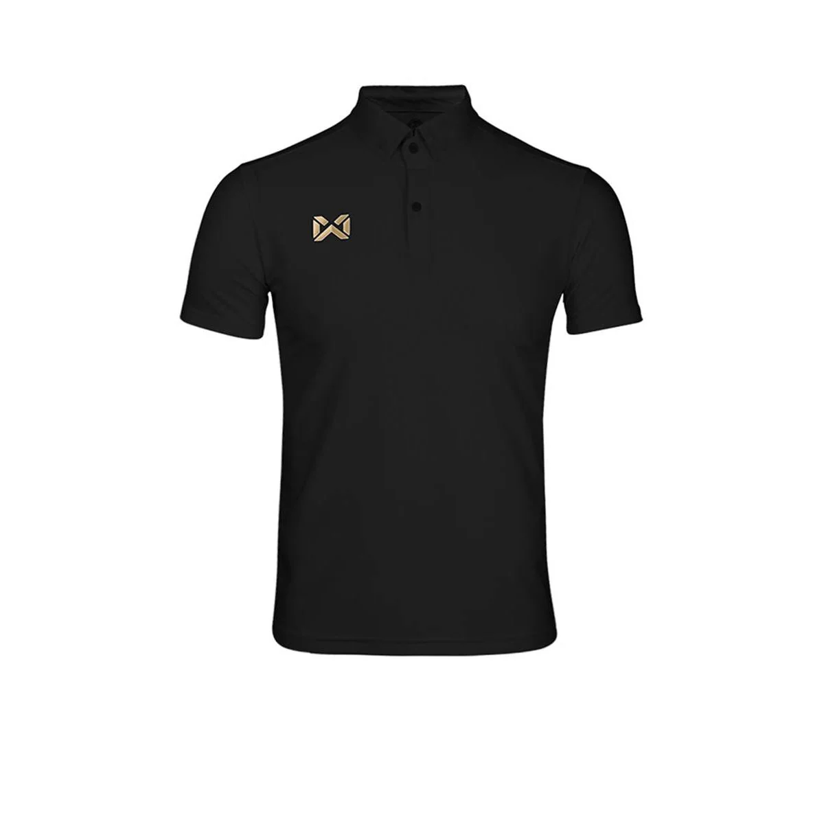 WARRIX Premium Unisex Football Polo Shirt - Black - 2L (US SIZE)